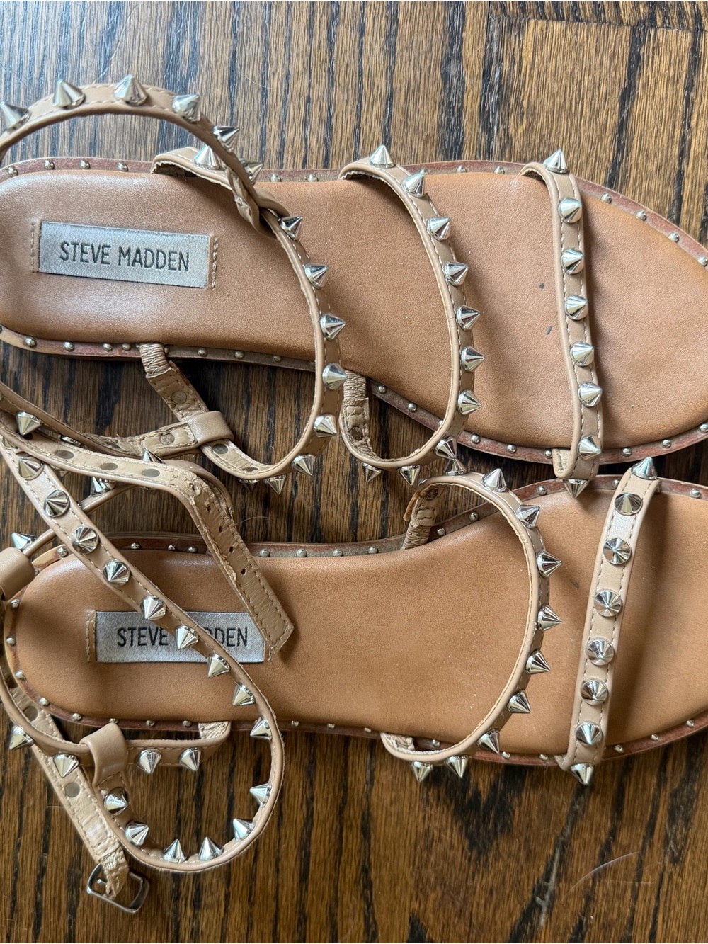 Steve Madden Tan Studded Gladiator Sandals